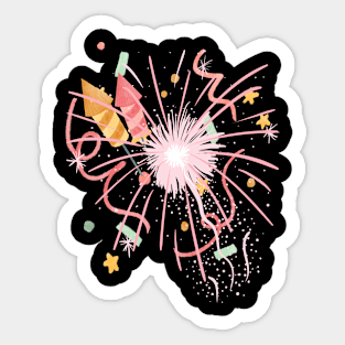 Celebration Party Fireworks Bubbly Sticker